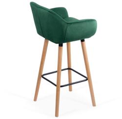 XACT Scaun de bar ABS 1271, cu spatar, catifea, suport picioare, cadru lemn, fix, 110 kg (SKU-10360-3995)