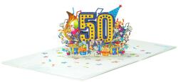 Kiriori Поздравителна картичка Pop-up "50