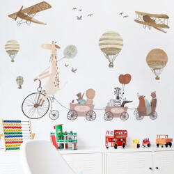  Autocolante de perete - Cărucior cu animale Decoratiune camera copii
