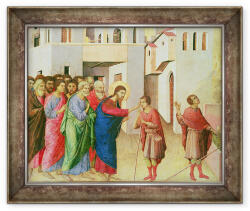 Norand Tablou inramat - Duccio di Buoninsegna - Isus deschide ochii unui om nascut orb (B_GOLD_182097)