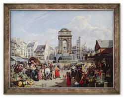 Norand Tablou inramat - John James Chalon - Piata si Fantana Inocentilor, Paris (B_GOLD_18713)