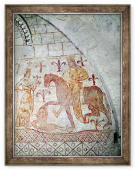 Norand Tablou inramat - Scoala franceza - Hugues IX c. 1163-1219 Lusignan invingandu-l pe Nur al-Din 1116-74 in Siria (B_GOLD_181872)