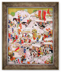 Norand Tablou inramat - Scoala Otomana - TSM H. 1524 Nume de hunername manuscris - Suleyman Magnificul 1494-1566 in batalia de la Mohacs din 1526, din Cartea Excelentei de Lokman (B_GOLD_159206)