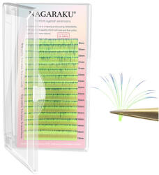 Nagaraku Extensii de gene curbura D Nagaraku Mix Verde 2 nuante, extensii gene premium, 16 linii (NKCM_2verde_D16_007_mix(9-15))