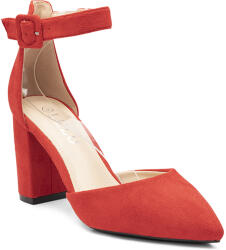 Sofiastore Pantofi dama din piele ecologica intoarsa cu toc patrat Rosii Verona (2022-C15A-R_2A64)
