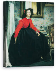 Norand Tablou Canvas - James Jacques Joseph Tissot - Portretul domnisoarei. L. L. Tanara doamna intr-o jacheta rosie 1864 (B17810)
