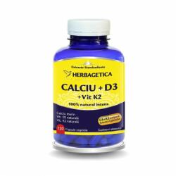 Herbagetica Calciu + D3 cu Vitamina K2 120 capsule Herbagetica - roveli