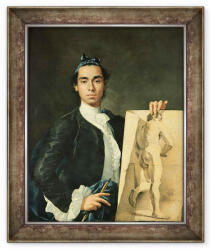 Norand Tablou inramat - Luis Egidio Menendez - Autoportret care detine un studiu nud (B_GOLD_240981)