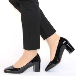 Zibra Pantofi de dama eleganti cu toc gros mediu ZM-61-BLACK (ZM-61-BLACK_062C)