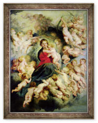 Norand Tablou inramat - Peter Paul Rubens - Fecioara si Pruncul inconjurat de Sfintii Inocentii sau, Fecioara cu ingeri (B_GOLD_216951)