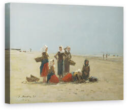 Norand Tablou Canvas - Eugene Louis Boudin - Femei pe plaja la Berck (B1765946)