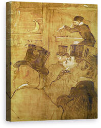 Norand Tablou Canvas - Henri de Toulouse-Lautrec - Semne pentru casa Goulue, la Targul Trone din Paris. Dansul maur, La Gouloue Louise Weber la Foire du Trne detaliu al lui Oscar Wilde (B897475)