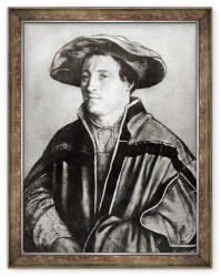 Norand Tablou inramat - Hans Holbein the Younger - Portretul unui barbat cu o palarie rosie (B_GOLD_281593)
