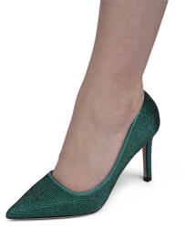 Sofiastore Pantofi dama din piele ecologica si cristale miniaturale Verzi Erica (M559_37EE)