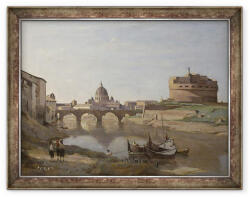 Norand Tablou inramat - Jean Baptiste Camille Corot - Castelul SantAngelo, Roma (B_GOLD_339953)