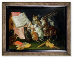 Norand Tablou inramat - Ferdinand van Kessel - O adunare muzicala a pisicilor (B_GOLD_45660)