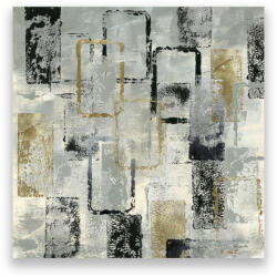 Norand Tablou Canvas - Abstract, Patrat, Auriu, Negru (02913)
