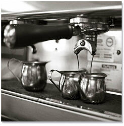 Norand Tablou Canvas - Masina de facut cafea, Cafenea, Espresso, Alb negru, Cafea (02241)