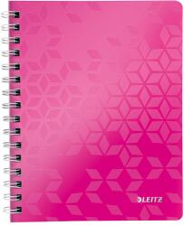 Leitz Caiet cu spirala A5, 80 file, dictando, roz, LEITZ WOW (L-46390023) - roveli