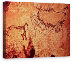 Norand Tablou Canvas - Prehistoric - Pictura rock a unei scene de vanatoare (B75490)