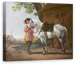 Norand Tablou Canvas - Abraham van Calraet - Un cavaler cu un cal gri (B282073)