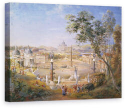 Norand Tablou Canvas - Samuel Palmer - O vedere a Romei Moderne in timpul carnavalului (B108325)
