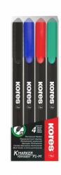 Kores Marker permanent 1.0 mm, 4 culori/set, KORES (KO22140)