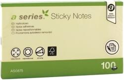 A-SERIES Notes Adeziv 75x125 mm, 100 file/set, galben, A-series (AY000801) - roveli