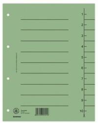 DONAU Separatoare carton color, 100 file/set, DONAU - Verde (DN-8610001-06)
