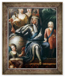 Norand Tablou inramat - James Thornhill - George I si nepotul sau, Printul Frederick (B_GOLD_7797)