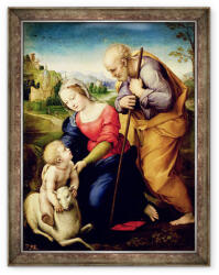 Norand Tablou inramat - Raphael - Sfanta familie cu un miel II (B_GOLD_38677)