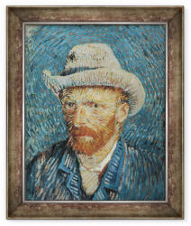 Norand Tablou inramat - Vincent van Gogh - Autoportret cu palarie din pasla (B_GOLD_1109246)