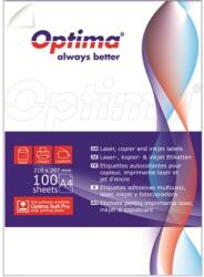 OPTIMA Etichete autoadezive albe, colturi drepte, 56/A4, 52, 5 x 21, 2mm, 100 coli/top, OPTIMA (OP-456525212) - roveli
