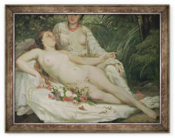 Norand Tablou inramat - Gustave Courbet - Saldat sau Doua Femei Nud (B_GOLD_243444)