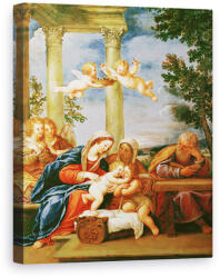 Norand Tablou Canvas - Francesco Albani - Sfanta familie cu Sfanta Elisabeta si Sfantul Ioan Botezatorul (B182168)