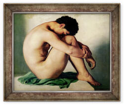 Norand Tablou inramat - Hippolyte Flandrin - Studiul unui tanar nud (B_GOLD_192432)