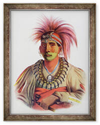 Norand Tablou inramat - Charles Bird King - Nowaykesugga, un Otto, ilustratie din Triburile indiene din America de Nord, vol. 3, de Thomas L. McKenney si James Hall (B_GOLD_122977)