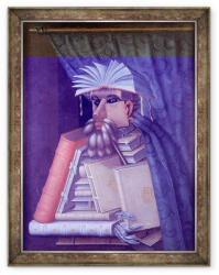Norand Tablou inramat - Giuseppe Arcimboldo - Portretul unui bibliotecar (B_GOLD_3087101)