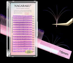 Nagaraku Extensii de gene curbura D Nagaraku Mix Roz 2 nuante, extensii gene premium, 16 linii (NKCM_2roz_D16_007_mix(9-15))