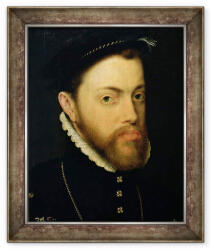Norand Tablou inramat - Anthonis van Dashorst Mor - Portret De Filip al II-lea al Spaniei 1527-98 (B_GOLD_62062)