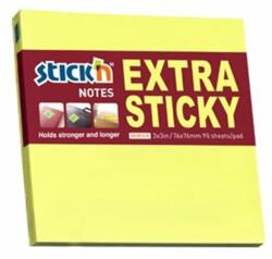 STICK'N Notes autoadeziv extra-sticky 76 x 76mm, 90 file, STICK'N Neon - Galben (HO-21670)