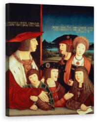Norand Tablou Canvas - Bernhard Strigel - Maximilian I 1459-1519 cu prima sa sotie Maria de Burgundia 1457-82 intre ei fiul lor Filip I Spania si regele Castiliei (B68657-4050)