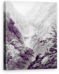 Norand Tablou Canvas - James Basire - Cascada de Minzapeezo, acuarela de Samuel Davies dupa o gravura (B265888)
