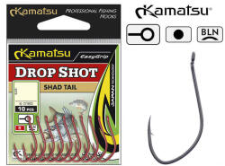 Kamatsu Carlige Kamatsu Drop Shot Shad Tail BLN K-1060 (10buc/plic) Nr. 4 - Nr. 1 (511300302)