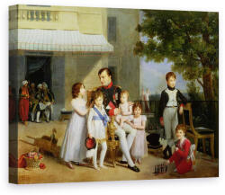 Norand Tablou Canvas - Louis Ducis - Portretul lui Napoleon Bonaparte 1769-1821 cu nepotii si nepotii sai pe terasa de la Saint-Cloud (B161373)