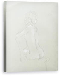 Norand Tablou Canvas - Lincoln Seligman - Vedere spate nud pe gri (B1219846)