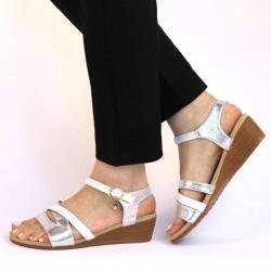 Zibra Sandale de dama comode cu platforma AD-63-SILVER-WHITE (AD-63-SILVER-WHITE)
