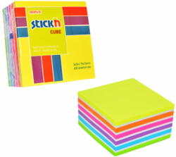 STICK'N Cub notes autoadeziv 76x76 mm, 400 file, STICK'N Rainbow (HO-21539)