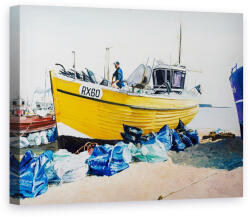 Norand Tablou Canvas - Tony Fandino - Barci de pescuit pe plaja din Hastings III (B3707274)