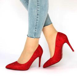 Zibra Pantofi de dama stiletto, rosii, cu toc inalt si subtire 3511-W63-RED (3511-W63-RED_3386)